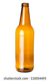 Empty Beer Bottle Isolated On White