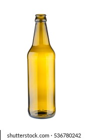 Empty Beer Bottle Isolated On White Background