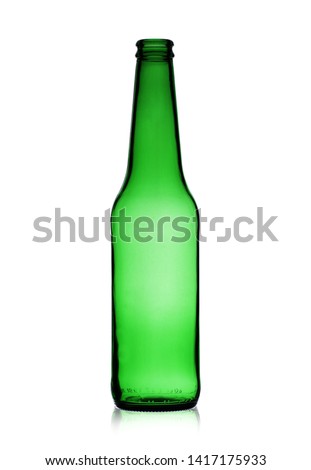 empty beer bottle on a white background