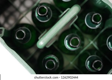 Empty Beer Bottles In Beer Crate 