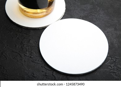 Empty Beer Coaster For Bar. Space For Drink Logo.