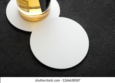 Empty Beer Coaster For Bar. Space For Drink Logo.