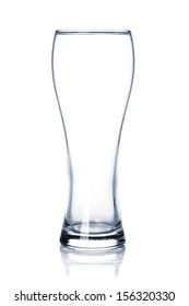 Empty Beer Glass. Isolated On White Background