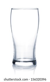 Empty Beer Glass. Isolated On White Background