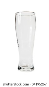 Empty Beer Glass Isolated On White