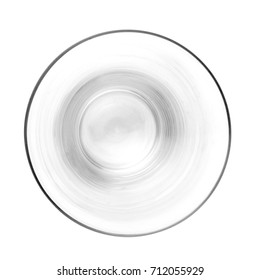 Empty Beer Glass. Single. Top View Isolated On White Background.