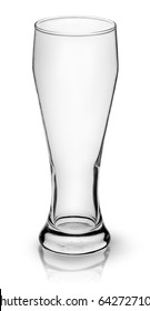 Empty Beer Glass Top View Isolated On White Background