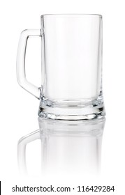 Empty Beer Mug Isolated On White Background