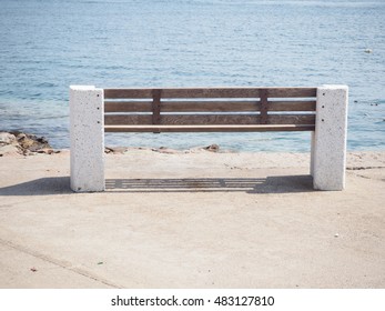 Empty bench at the coast 