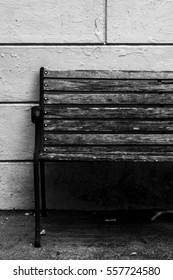 Empty Bench in Downtown Area