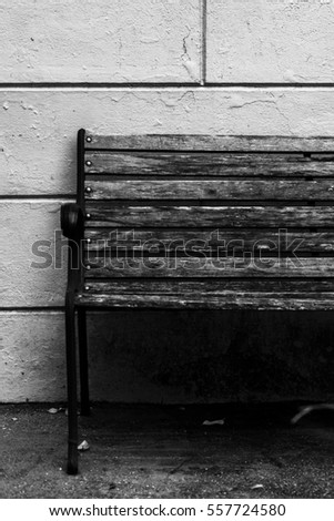 Empty Bench in Downtown Area