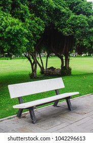 Empty bench, in park