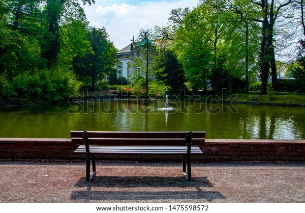 Empty Bench Park City Bad Oeynhausen Stock Photo Edit Now 1475598572