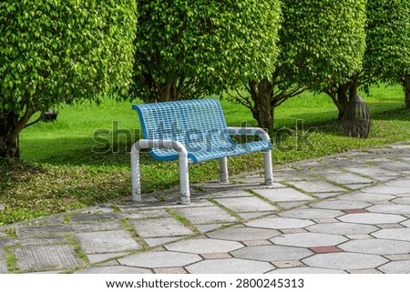 Empty benches in the park