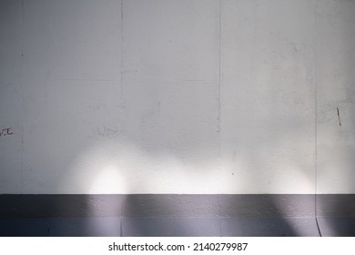 Empty Berlin Wall Graffiti Mockup. Grey Concrete Wall With Sun Light And Shadows. East Side Gallery 