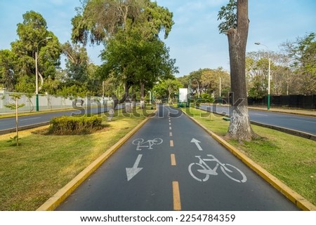 Similar – Image, Stock Photo Cycle path and pavement