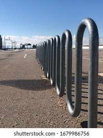 Empty Bike Rack At A School.