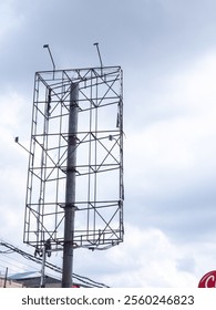 empty billboard and frame with sky background