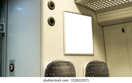 Empty Billboard Mock Up In A British Train