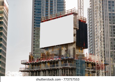 Empty Billboard On A Construction Site