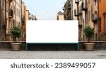 Empty billboard outdoor mockup in italian city