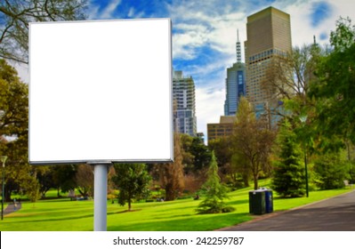 Empty Billboard In The Park