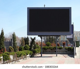 Empty Black Digital Billboard Screen For Advertising