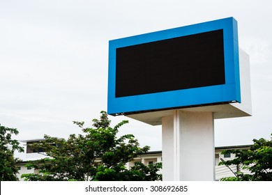 Empty Black Digital Billboard Screen For Advertising