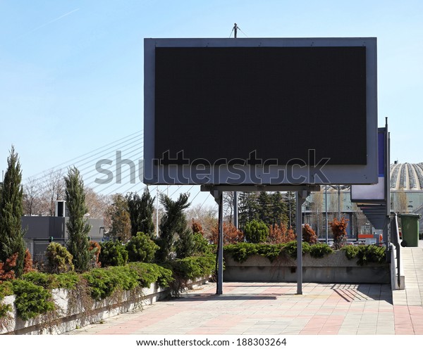 Empty\
black digital billboard screen for\
advertising