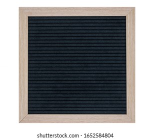 empty black felt Board in a wooden frame. isolated image on a white background