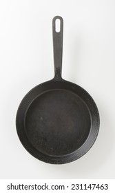 Empty Black Frying Pan On White Background