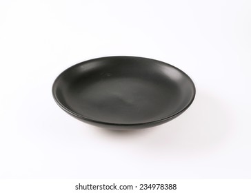 Empty Black Plate On White Background