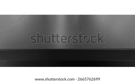 Empty black tabletop surface isolated on white