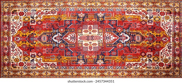 Empty blank big fashion turkey home asia age folk wool cotton knit knot weav plaid shawl edge bright red top view. Iranian luxury royal palace travel wall kilim line boho craft symbol design art style