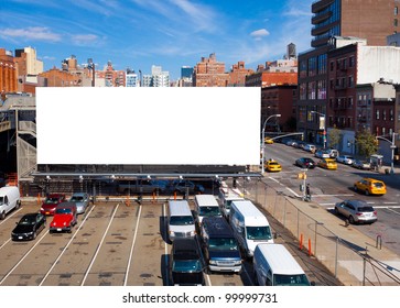 Empty Blank Billboard In New York City