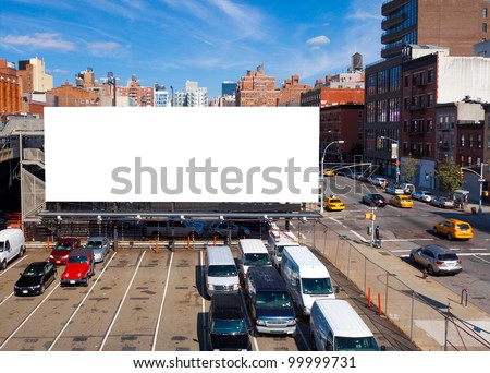 Empty blank billboard in New York City