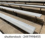 Empty Bleacher Seats Closeup at Stadium