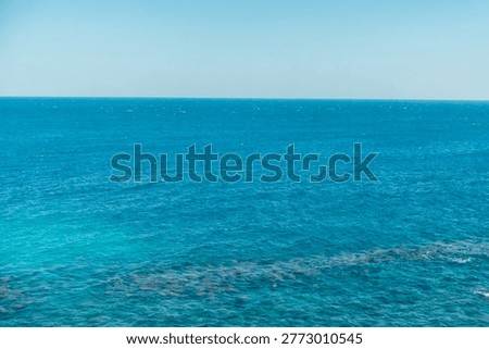 Empty blue ocean and clear sky horizon in Jeju island