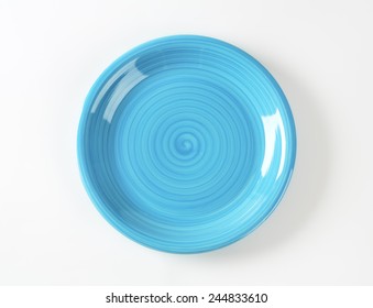 Empty Blue Plate On White Background