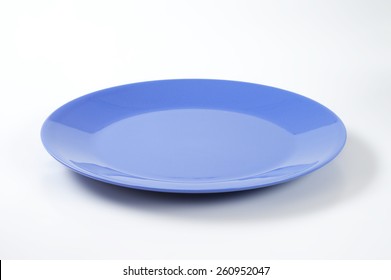 Empty Blue Plate On White Background