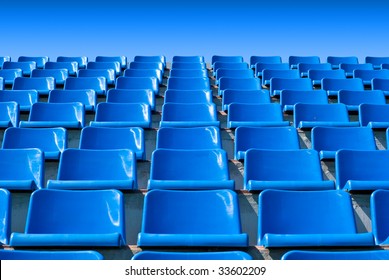 Empty Blue Stadium Seats