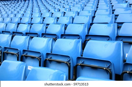 Empty Blue Stadium Seats