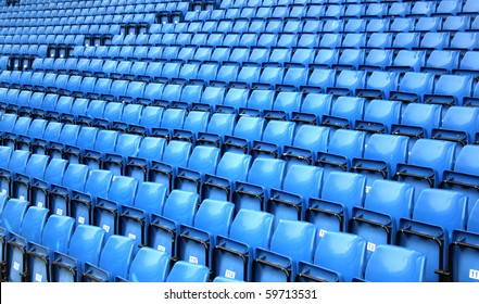 Empty Blue Stadium Seats