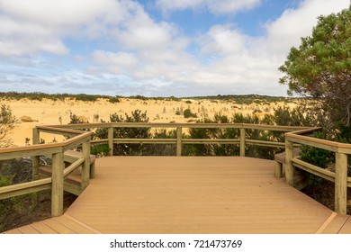 empty boardwalk , shooting point with landscape  