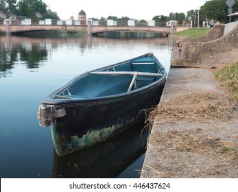 Empty Boat On The Water Of Bayou St John New Orleans, Louisiana