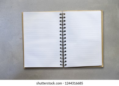 Empty book open on table, copy space