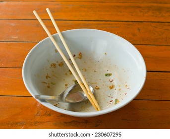 Empty Bowl After Eat And It's Dirty. Empty Bowl.