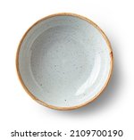 empty bowl isolated on white background, top view