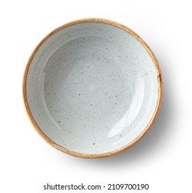 empty bowl isolated on white background, top view - Shutterstock ID 2109700190