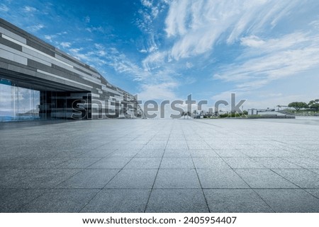 Empty brick floor and building frame
